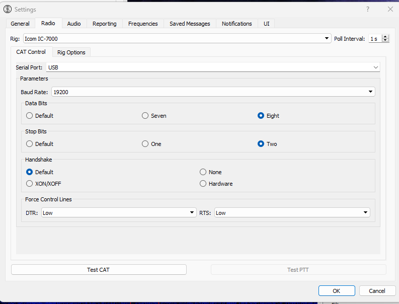 Xiegu g90 Ce-19 JS8Call CAT Settings