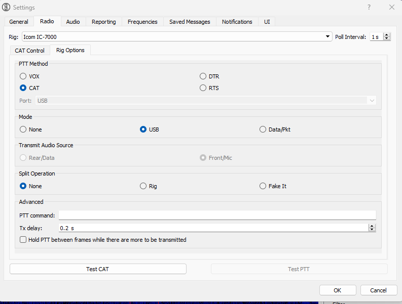 Xiegu g90 Ce-19 JS8Call CAT Settings