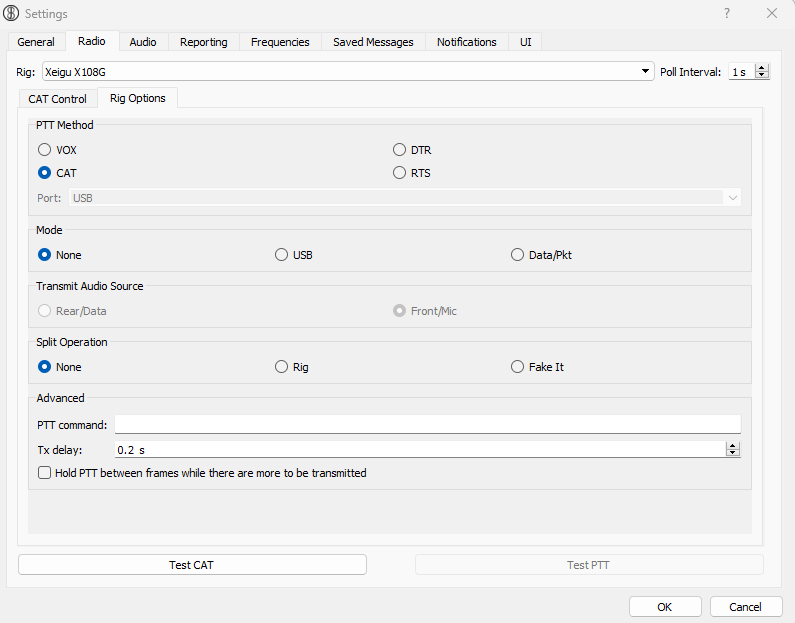 x6100 js8call settings