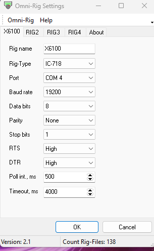 x6100 omnirig settings